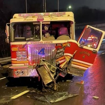 This engine was struck on I-91 in Windsor Locks Wednesday morning.