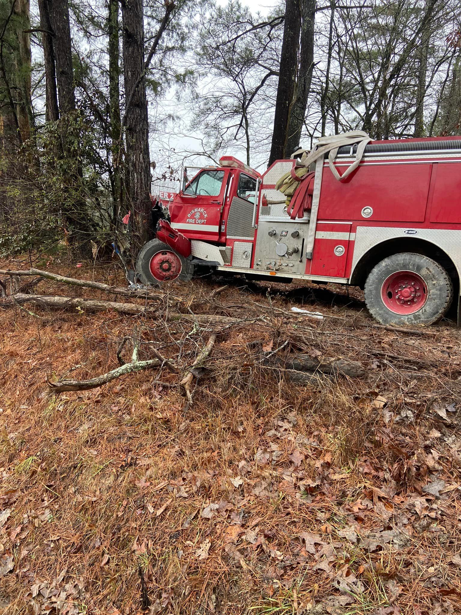 The two firefighters aboard suffered minor injuries.