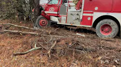 The two firefighters aboard suffered minor injuries.