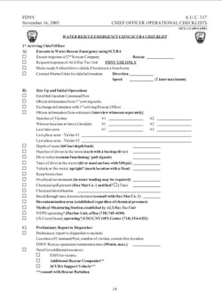 One of the many FDNY operational checklists. Similar to a pilot preflight checklist, the FDNY operational checklists ensure that nothing is overlooked or forgotten.