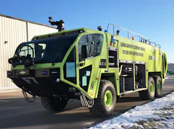 Ghana International Airports have taken delivery of two Oshkosh® Airport Products Striker® 6x6 ARFF vehicles. Ghana International Airports have taken delivery of two Oshkosh® Airport Products Striker® 6x6 ARFF vehicles.