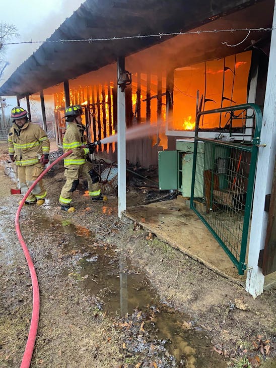 Firefighters were battling this fire when they heard one of their engines was involved in a crash.