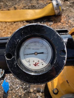 Placing a pressure gauge on the hydrant provides the most accurate residual pressure reading.