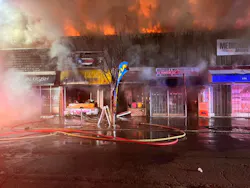 Firefighters battle flames in Plainsfield.