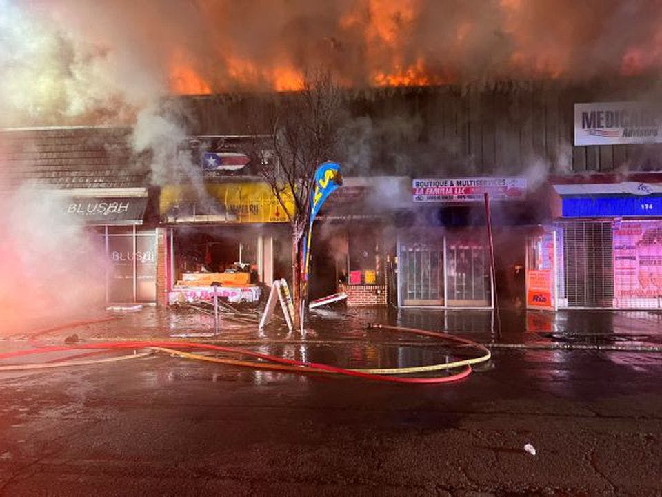Firefighters battle flames in Plainsfield. Firefighters battle flames in Plainsfield.