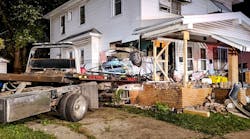 While involved in a police pursuit, a vehicle left the roadway and completely entered a duplex. Two occupants were pinned in the vehicle. This resulted in a complex shoring and rescue operation. Shoring the structure also made investigating the crash and recovering the vehicle far safer for law enforcement and the tow operator than would have been the case otherwise. While involved in a police pursuit, a vehicle left the roadway and completely entered a duplex. Two occupants were pinned in the vehicle. This resulted in a complex shoring and rescue operation. Shoring the structure also made investigating the crash and recovering the vehicle far safer for law enforcement and the tow operator than would have been the case otherwise.