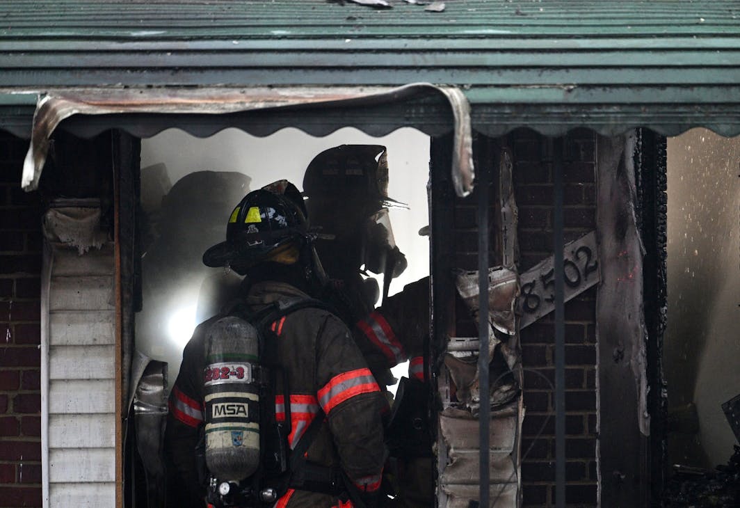 Baltimore County firefighters work at the Dundalk fire. Baltimore County firefighters work at the Dundalk fire.
