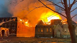 Albany firefighters found heavy fire spreading through the former Doane Stuart school and Kenwood convent when they arrived Thursday night. Albany firefighters found heavy fire spreading through the former Doane Stuart school and Kenwood convent when they arrived Thursday night.