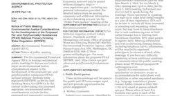 The EPA is requesting comments from the public health officials, water system managers and citizens on docket on PFAS in the drinking water system.