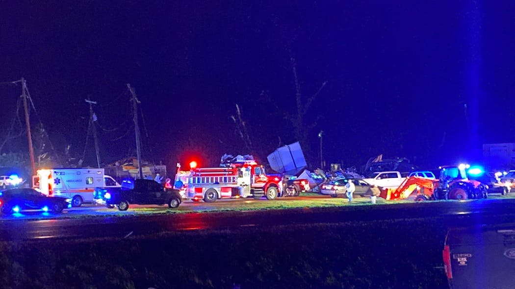 Emergency crews responded after a tornado touched down in Silver City, MS, last night. Emergency crews responded after a tornado touched down in Silver City, MS, last night.