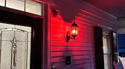 The porch lights at Roan Funeral Home will be red this week to honor Pembroke Firefighter Terry Judge.