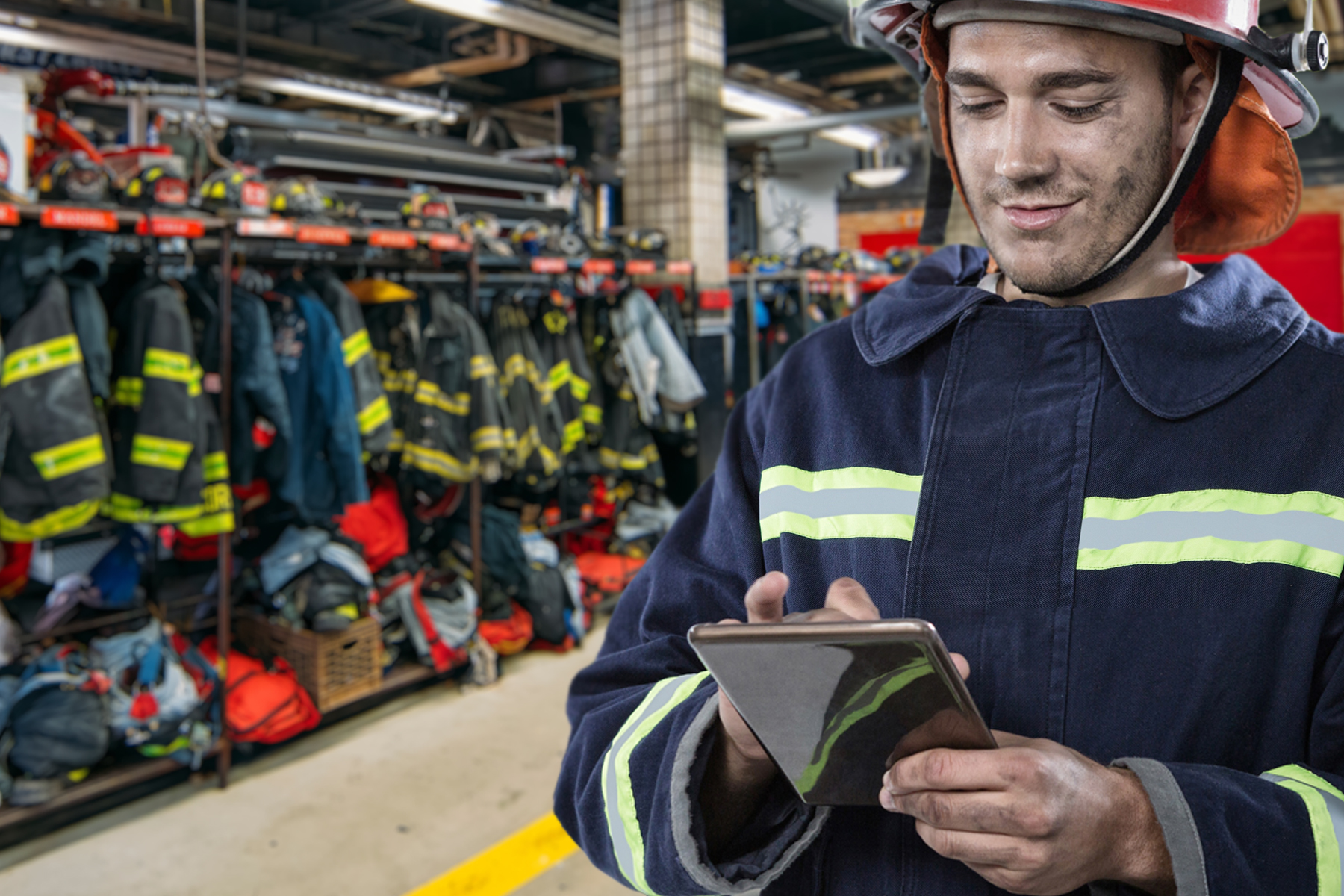 Firehouse With Fireman