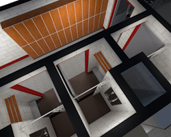 Hot Zone showers and lockers. Hot Zone showers and lockers.