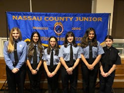 From left are Kyra Kozey President. Syosset FD; Jia Walia, 1st Vice President, Hicksville FD; Khadeejah Memon; 2nd Vice President, East Norwich FD; Sergeant at Arms, Sofia Perno, Floral Park Centre FD; Secretary Samara Mehta; Jericho FD; Treasurer; Audrey Sasso, Hewlett FD. From left are Kyra Kozey President. Syosset FD; Jia Walia, 1st Vice President, Hicksville FD; Khadeejah Memon; 2nd Vice President, East Norwich FD; Sergeant at Arms, Sofia Perno, Floral Park Centre FD; Secretary Samara Mehta; Jericho FD; Treasurer; Audrey Sasso, Hewlett FD.