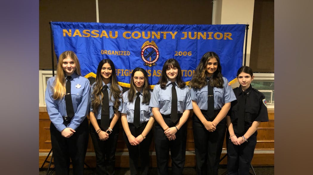 From left are Kyra Kozey President. Syosset FD; Jia Walia, 1st Vice President, Hicksville FD; Khadeejah Memon; 2nd Vice President, East Norwich FD; Sergeant at Arms, Sofia Perno, Floral Park Centre FD; Secretary Samara Mehta; Jericho FD; Treasurer; Audrey Sasso, Hewlett FD. From left are Kyra Kozey President. Syosset FD; Jia Walia, 1st Vice President, Hicksville FD; Khadeejah Memon; 2nd Vice President, East Norwich FD; Sergeant at Arms, Sofia Perno, Floral Park Centre FD; Secretary Samara Mehta; Jericho FD; Treasurer; Audrey Sasso, Hewlett FD.