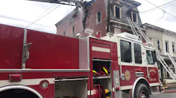 The Tamaqua ladder truck was used to get firefighters to the roof for ventilation efforts.