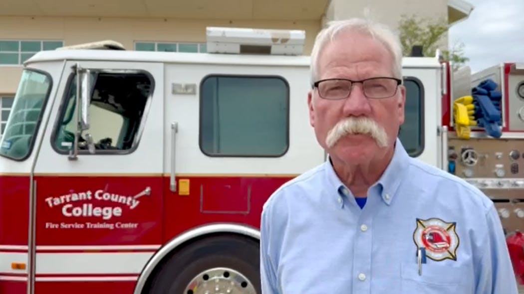Tarrant County College Coordinator of the Basic Firefighter Training program Bill Pearson graduated his 100th recruit class last week. Tarrant County College Coordinator of the Basic Firefighter Training program Bill Pearson graduated his 100th recruit class last week.