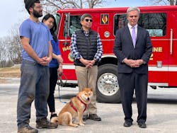Toro, the Shiba Inu, with his family and Worcester County District Attorney Joseph Early Jr. Toro, the Shiba Inu, with his family and Worcester County District Attorney Joseph Early Jr.