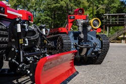 The Thermite® EV1 provides firefighters a standoff range of more than 300 meters and a run time of up to 20 hours. The Thermite® EV1 provides firefighters a standoff range of more than 300 meters and a run time of up to 20 hours.