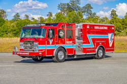 The Vector™ pumper is the first North American-style all-electric fire truck. The Vector™ pumper is the first North American-style all-electric fire truck.