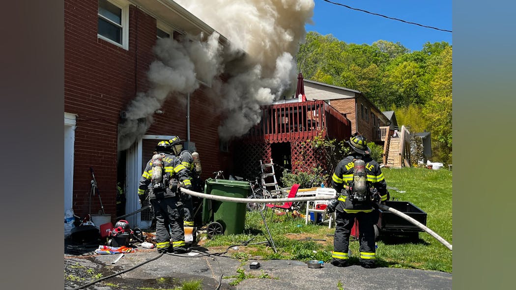 There were two close calls at this house fire. There were two close calls at this house fire.