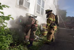 The small, usually heavy-duty or glass block windows of residential basements can restrict access to a fire in the basement and cause a ventilation problem, which can produce limited or zero visibility. The small, usually heavy-duty or glass block windows of residential basements can restrict access to a fire in the basement and cause a ventilation problem, which can produce limited or zero visibility.