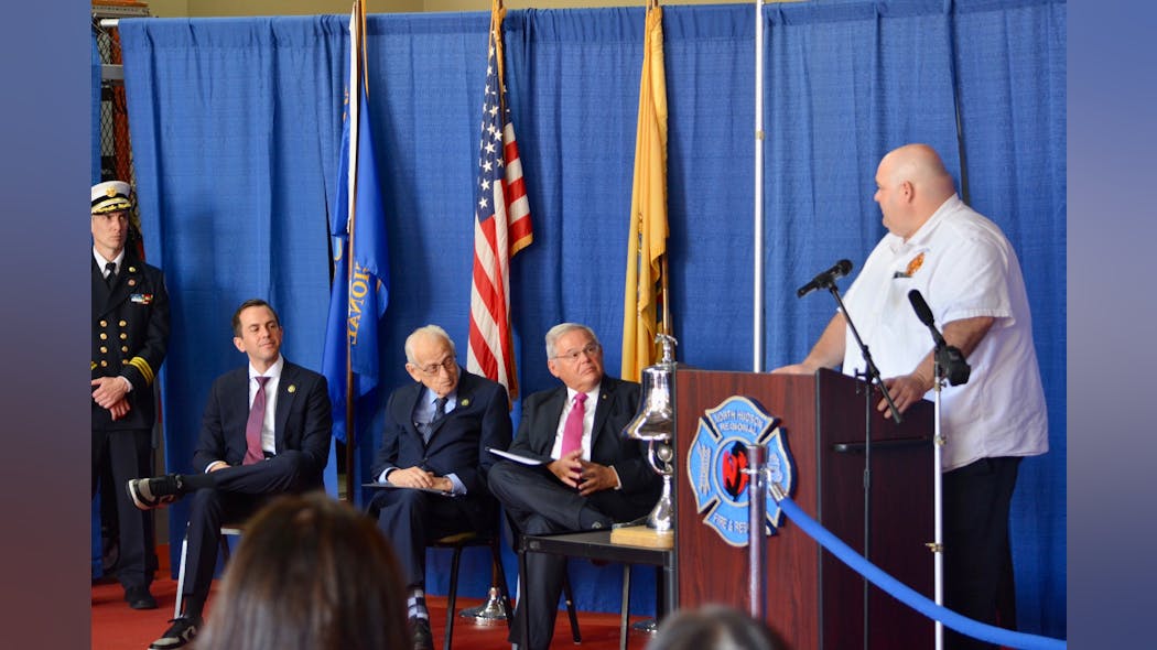 Congressmen Bill Pascrell, Jr. (D-NJ-09) and Rob Menendez (D-NJ-08), and U.S. Sen. Bob Menendez (D-NJ) appeared together with local and national fire leaders at the North Hudson Regional Fire and Rescue to discuss the Honoring Our Fallen Heroes Act. Congressmen Bill Pascrell, Jr. (D-NJ-09) and Rob Menendez (D-NJ-08), and U.S. Sen. Bob Menendez (D-NJ) appeared together with local and national fire leaders at the North Hudson Regional Fire and Rescue to discuss the Honoring Our Fallen Heroes Act.