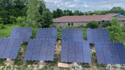 Solar photovoltaic panels are being retrofitted to older stations, including Madison, WI, Fire Station 8 where they are placing their new EV engine.