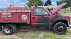 This Nez Perce County fire truck was caught in the burn over that seriously injured a firefighter.