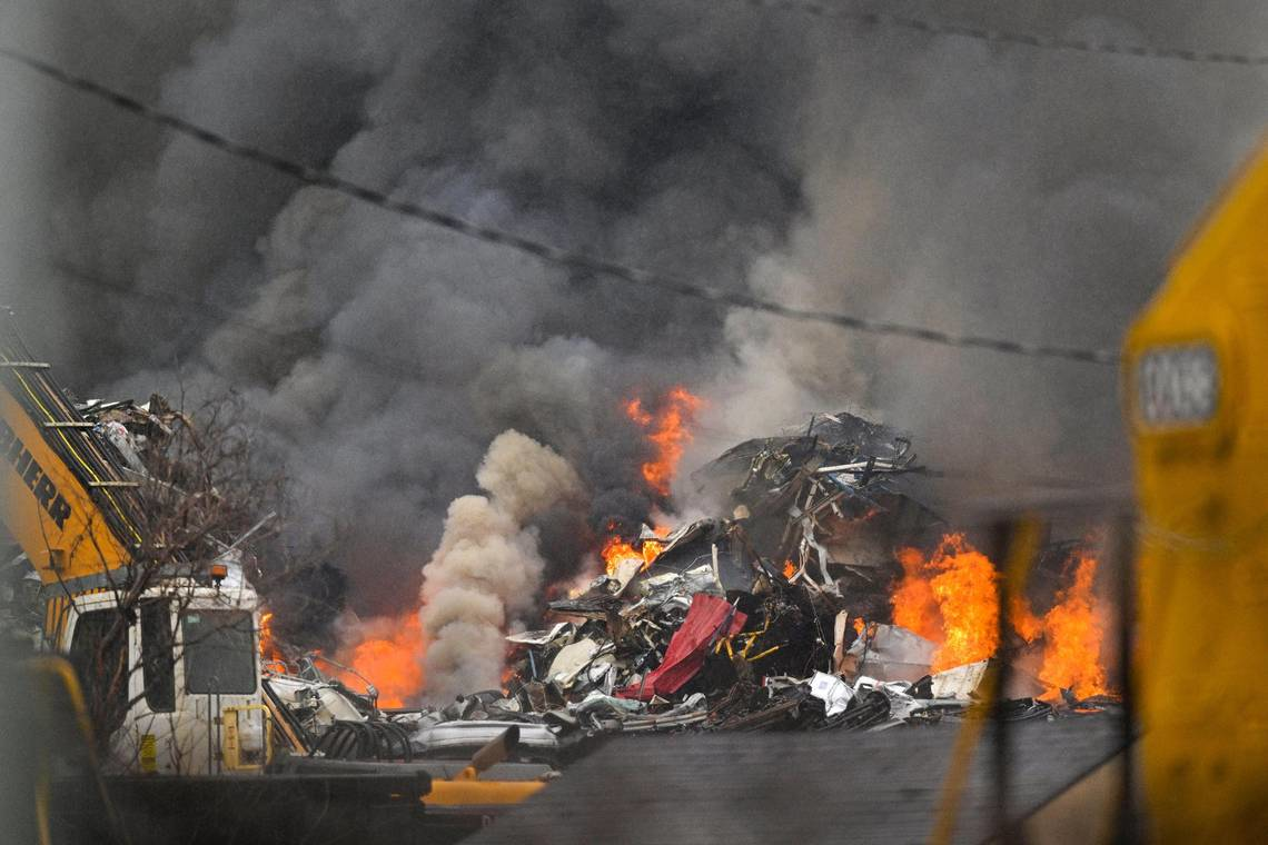 Kansas City, KS, firefighters battled the fire at Advantage Metals for 12 hours before it was placed under control.