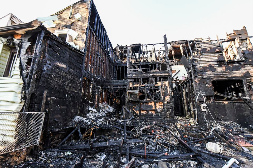 Crews Tuesday, May 30, 2023 continued to assess smoke, water and fire damage of about a dozen row homes torched in a six-alarm blaze. A total of 61 people, including four children, were reported displaced by the Red Cross of the Greater Lehigh Valley. The fire broke out Memorial Day, May 29, 2023 at 10th and Ferry streets, gathering hundreds of firefighters from multiple agencies in response.