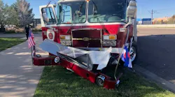 The crash occurred in front of a fire station.