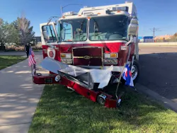 The crash occurred in front of a fire station.