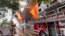 Charlotte firefighters battled the massive blaze that destroyed Ladder 2's rig. Charlotte firefighters battled the massive blaze that destroyed Ladder 2's rig.