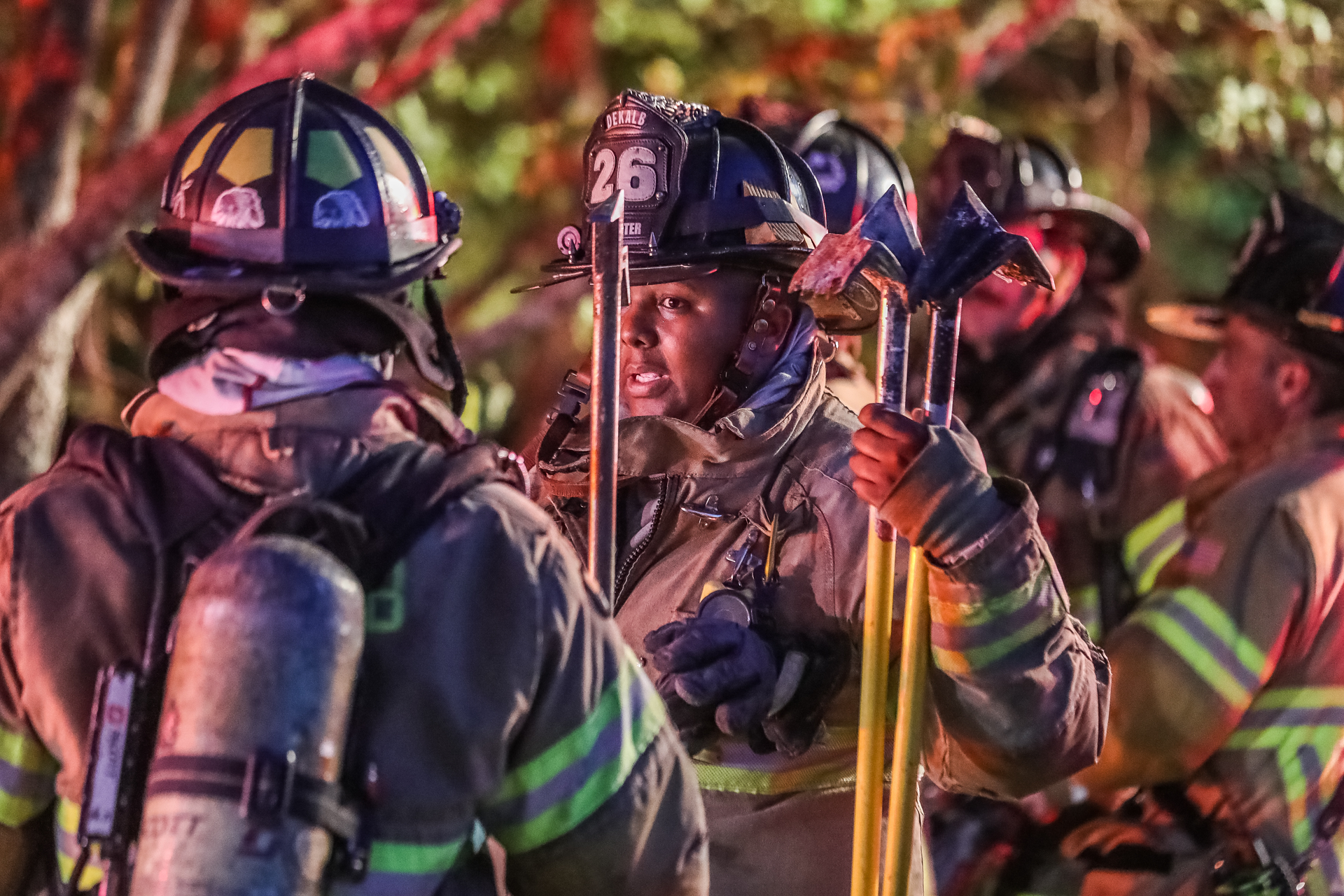 DeKalb County firefighters battled a house fire.