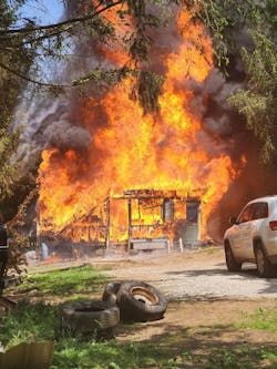 A boy set this house on fire with his parents inside. A boy set this house on fire with his parents inside.