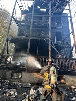 Porches where the fire started collapsed. Porches where the fire started collapsed.