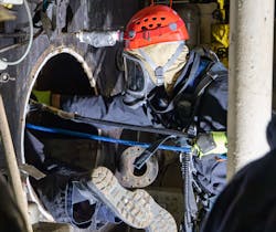 Just as confined-space-rescue experts equip themselves for an incident, first-due responders should dress out in turnout gear and SCBA.