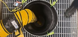 When atmospheric hazards are present within a confined space, first-arriving crew should consider ventilating the space. When atmospheric hazards are present within a confined space, first-arriving crew should consider ventilating the space.