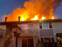 Five Tacoma firefighters were injured when a ceiling collapsed. Five Tacoma firefighters were injured when a ceiling collapsed.
