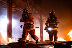 The Bluetooth mic within the mask transmits clear audio when the user presses the Push-to-Talk (PTT) on the Remote Speaker Microphone (RSM) attached to their turnout coat. The Bluetooth mic within the mask transmits clear audio when the user presses the Push-to-Talk (PTT) on the Remote Speaker Microphone (RSM) attached to their turnout coat.