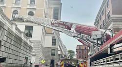 Several trucks started extending their ladders towards upper-story windows of the State House.