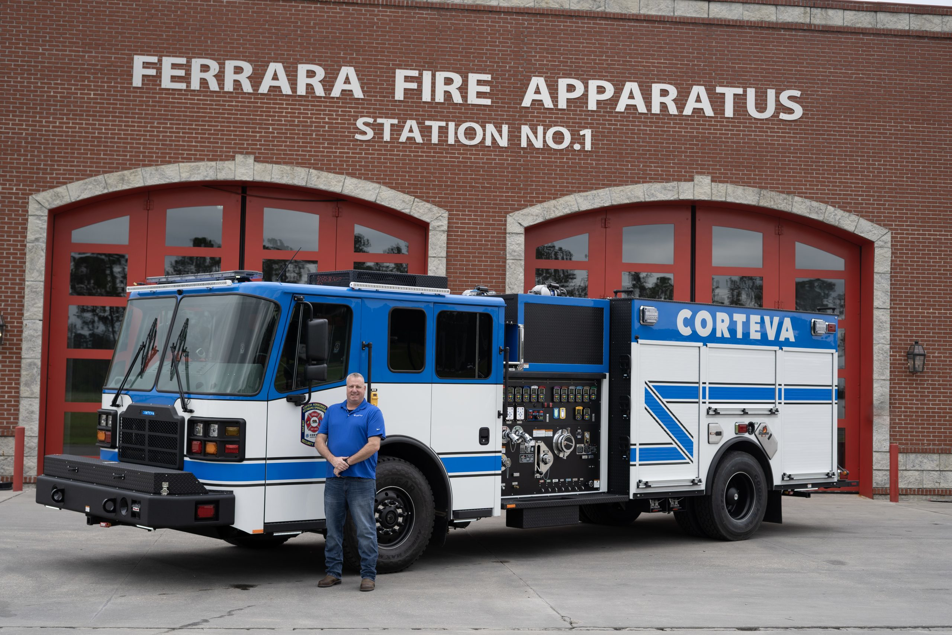 Corteva Agriscience Fire Department has taken delivery of a Ferrara Inferno&circledR; Industrial Pumper.
