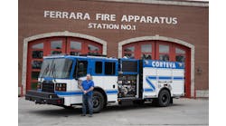 Corteva Agriscience Fire Department has taken delivery of a Ferrara Inferno&circledR; Industrial Pumper.