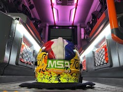 MSA Safety designed and manufactured special edition helmets to mark this occasion. MSA Safety designed and manufactured special edition helmets to mark this occasion.
