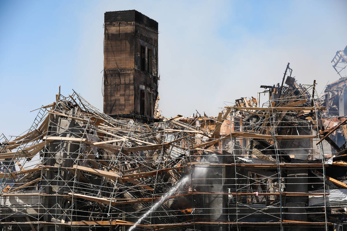The complex under construction burned for four days last month.