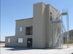 The Deputy Chief tower has four working decks. The structure resembles a residential building, but with a 30-foot tower for rappelling and laddering. The Deputy Chief tower has four working decks. The structure resembles a residential building, but with a 30-foot tower for rappelling and laddering.