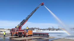 Acceptance testing of a new aerial apparatus should include operational performance of the aerial device, pump and waterway both at the factory as well as during the factory orientation training after delivery to the department.