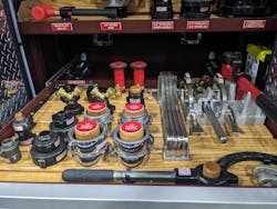 Labeling of each appliance and fitting permits easy identification of missing equipment. Labeling of each appliance and fitting permits easy identification of missing equipment.