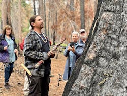 Leader of the Calaveras band of Mi-Wuk Indians Adam Lewis sang Native songs and prayed for “the Orphans” at Calaveras Big Trees State Park in June. Leader of the Calaveras band of Mi-Wuk Indians Adam Lewis sang Native songs and prayed for “the Orphans” at Calaveras Big Trees State Park in June.